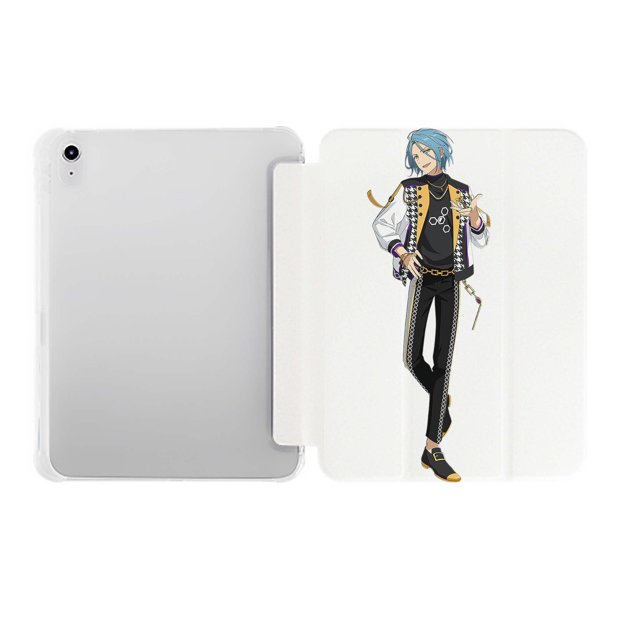 （画像用） あんさんぶるスターズ! Ensemble Stars IPad ケース ペン収納付き 三つ折りスタンド PUレザー×シリコン 対応機種9.5/10.5/10.9インチ